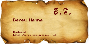 Berey Hanna névjegykártya